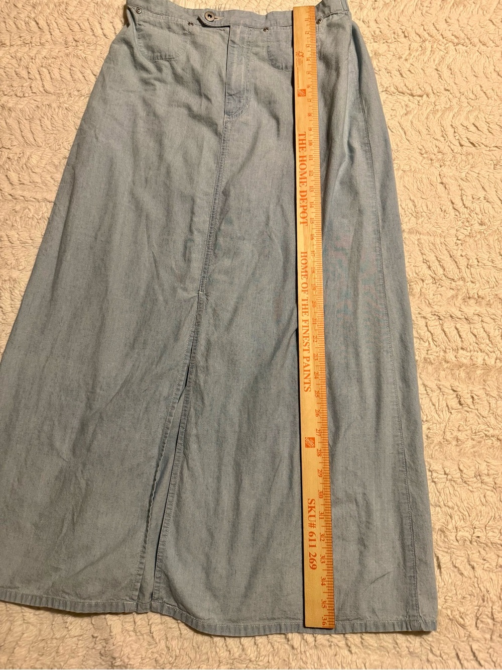Vintage Liz Claiborne 90’s Lizwear Denim Maxi Skirt Size 10 light blue cotton - Picture 2 of 5
